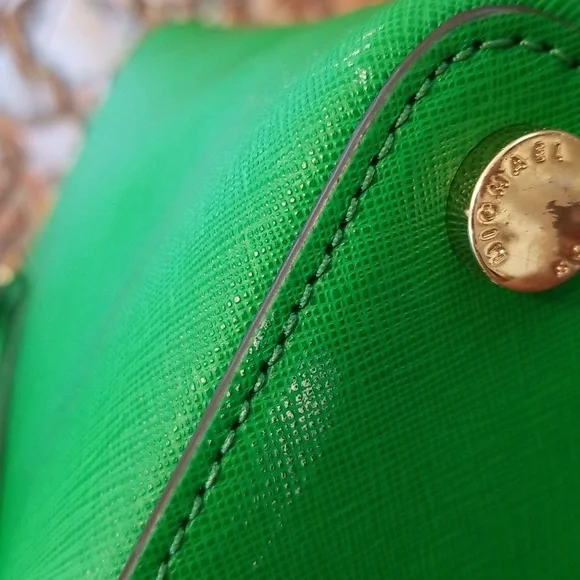 MICHAEL KORS Large MF TZ Tote Leather Palm GREEN - Picture 10 of 12